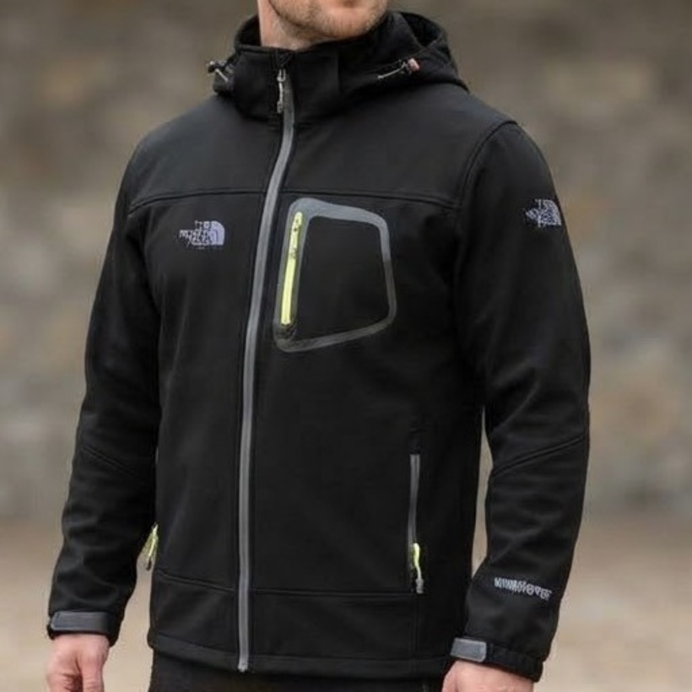 The North Face Summit Series Windstopper Softshell Jacket Black Mens XL Hooded